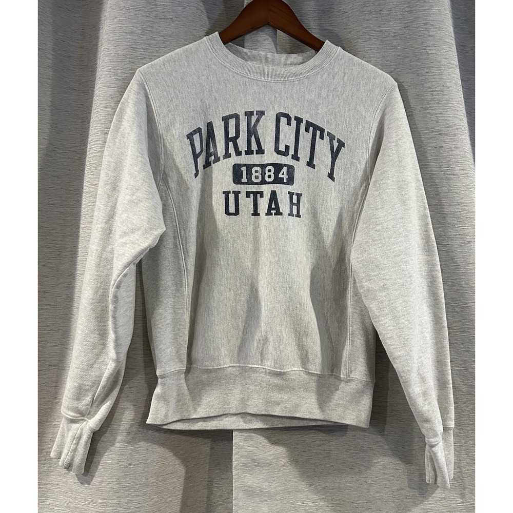 VTG Champion Reverse Weave Crewneck‎ Park City Utah Grey Size XS